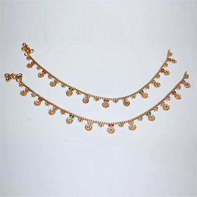 "1gm Stone Studded Anklets - MGR-998 - Click here to View more details about this Product